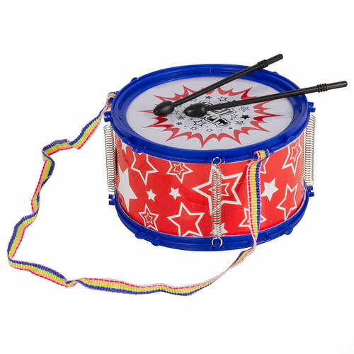 фото Игрушка музыкальная барабан с палочками, d=17 см, цвет в ассортименте (6699-25b) tong de