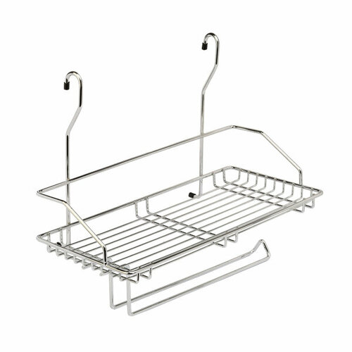 Полка одинарная с держателем для полотенца на рейлинг 16мм 375x190x310мм