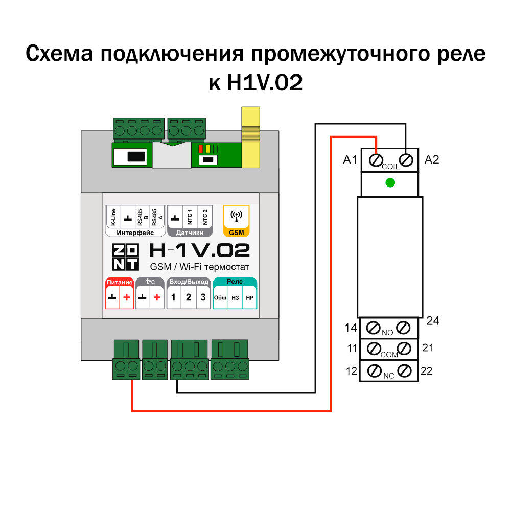 Реле промежуточное на DIN-рейку 12V DC в сборе (ML00000291)