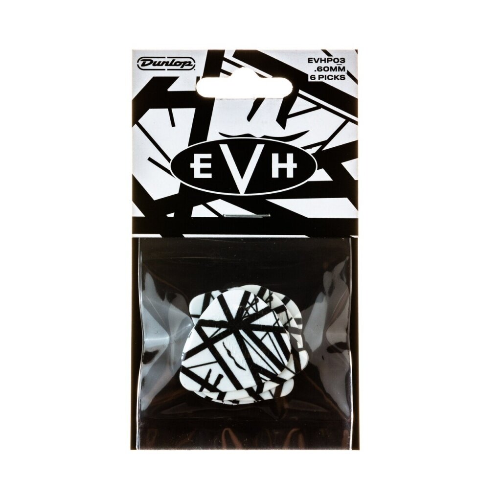 Медиатор Dunlop White With Black Stripes EVHP03 EVH, 0.60 мм, 1 шт.