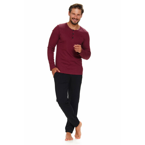 Пижама Doctor Nap, брюки, лонгслив, размер XL, бордовый