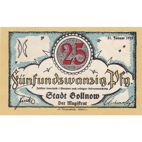 Германия (Веймарская Республика) Голлнов 25 пфеннигов 1921 г. (№1)