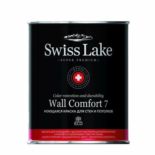 Swiss Lake Краска Swiss Lake Wall Comfort 7 - матовая с шелковистым эффектом для стен и потолков 9 л.