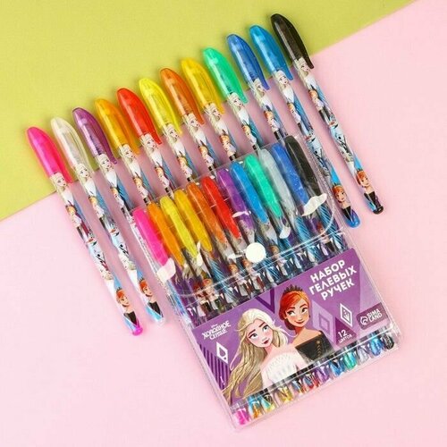 Набор гелевых ручек с блёстками 12 цветов Холодное сердце 750₽