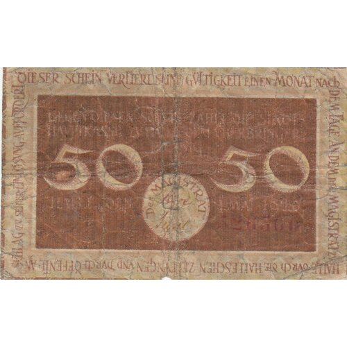 Германия (Веймарская Республика) Галле 50 пфеннигов 1920 г. (6)