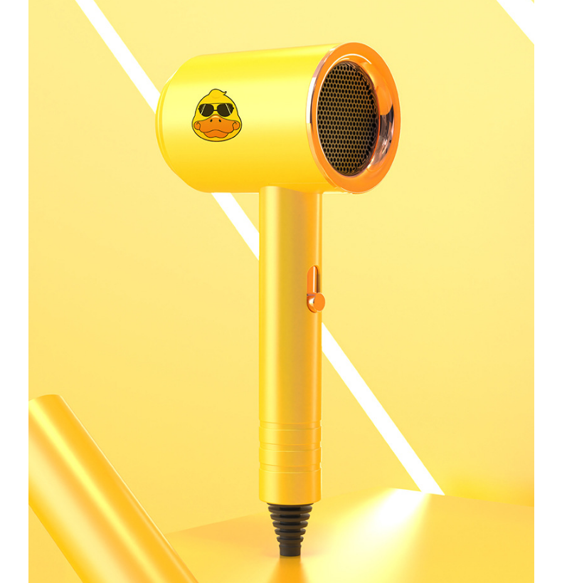 Высокопроизводительный фен MyPads для быстрой и качественной сушки волос в подарок для ребенка желтый с уточкой - фотография № 2