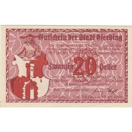 Австрия, Эфердинг 20 геллеров 1919 г. (№1.3) (2) австрия эфердинг 50 геллеров 1919 г 2 2