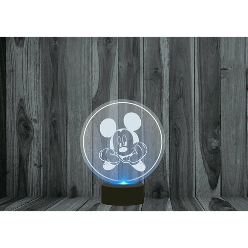 3D Светильник, ночник Mickey Mouse, Микки Маус №1