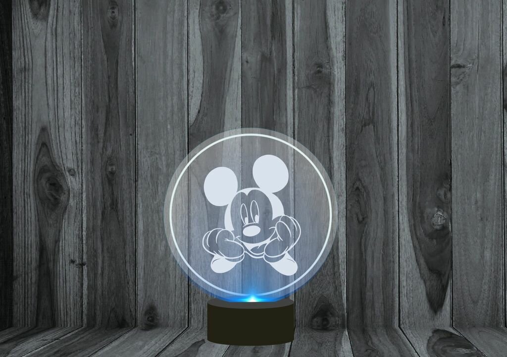 3D Светильник, ночник Mickey Mouse, Микки Маус №1