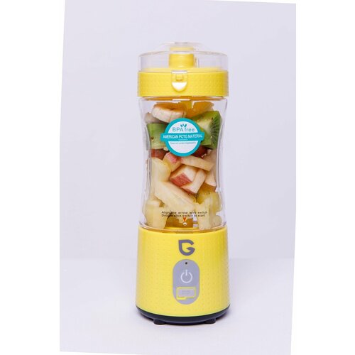 Портативный беспроводной блендер желтый GREENNOVO для смузи коктейлей спортивного питания льда орехов измельчитель 290000₽