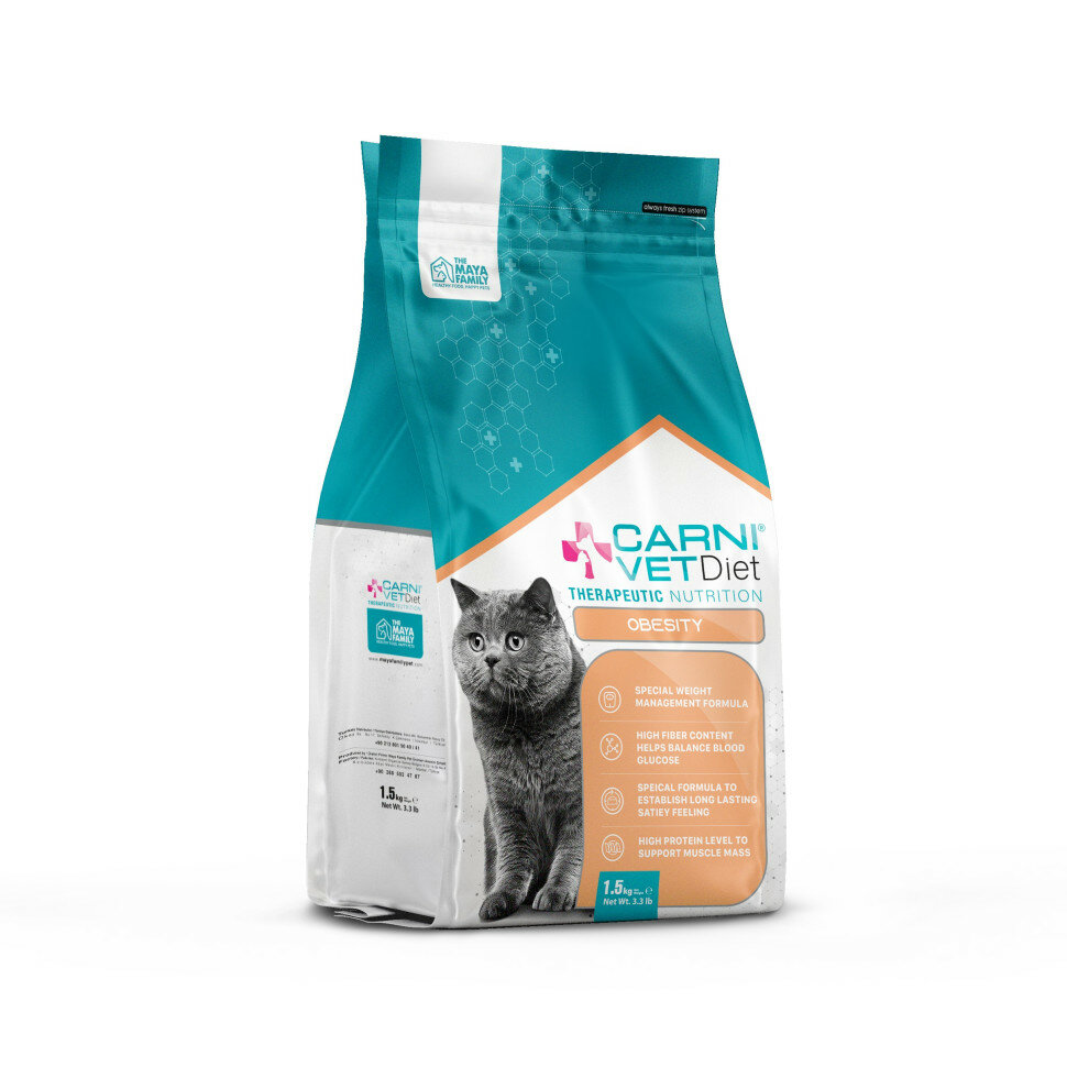 CARNI VD CAT OBESITY лечебный корм для кошек 1,5кг - фотография № 1