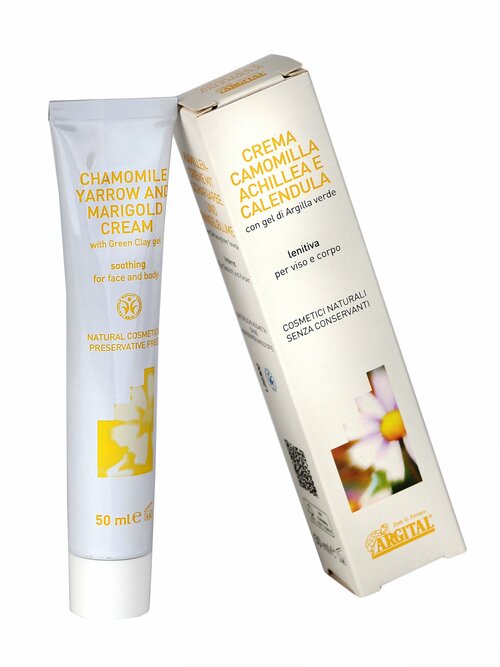 Крем успокаивающий для лица и тела, Crema Camomilla, Achillea, Calendula, 50ml, Argital, Италия