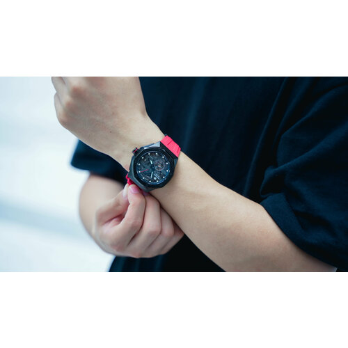 Наручные часы TSAR BOMBA, красный, черный tsar bomba men carbon fiber watch miyota 8s20 movement 50m waterproof automatic wristwatch luxury mechanical male white clock