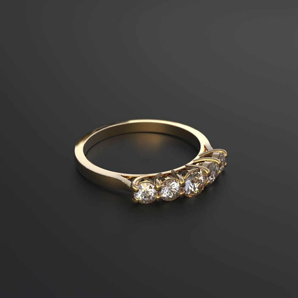 Кольцо обручальное Constantine Filatov кольцо-дорожка с бриллиантами, желтое золото, 585 проба, бриллиант