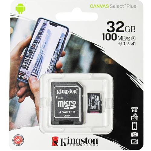 карта памяти micro sdhc 32gb class 10 samsung mb mc32ga ru sd adapter Карта Памяти micro SDHC 32Gb Kingston Canvas Select Plus + адаптер (100/10 Mb/s)