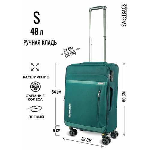 фото Чемодан , 48 л, размер s, зеленый sweetbags