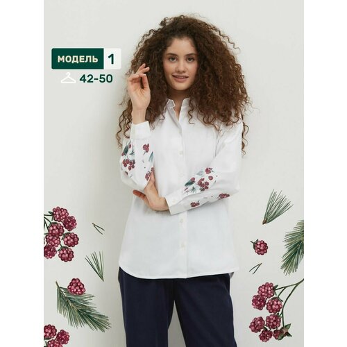 Блуза , размер 56, белый