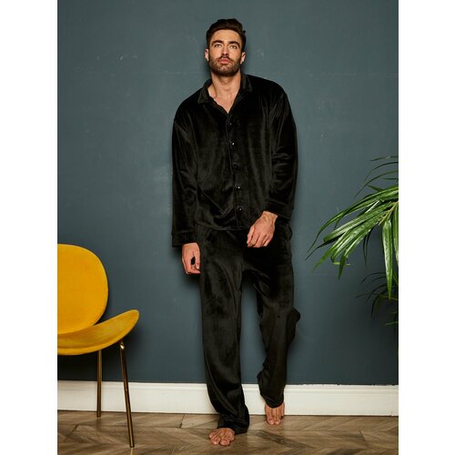 Пижама Малиновые сны, размер 56, черный новая милая пара пижама костюм для сна для для женщин и мужчин хлопковые пижамы 2 предмета в комплекте пижамный комплект для влюбленных сем