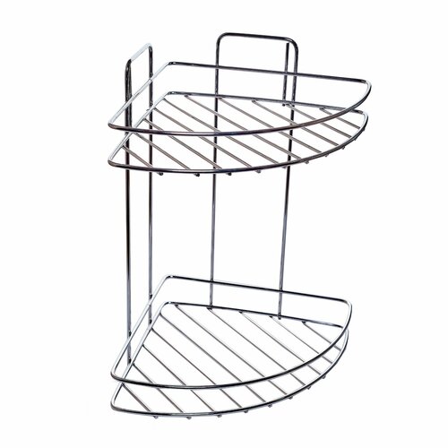 Полка для ванной из нержавеющей стали AISI 304 угловая 2-х ярусная форма овальная 30х20х20 см 1790₽