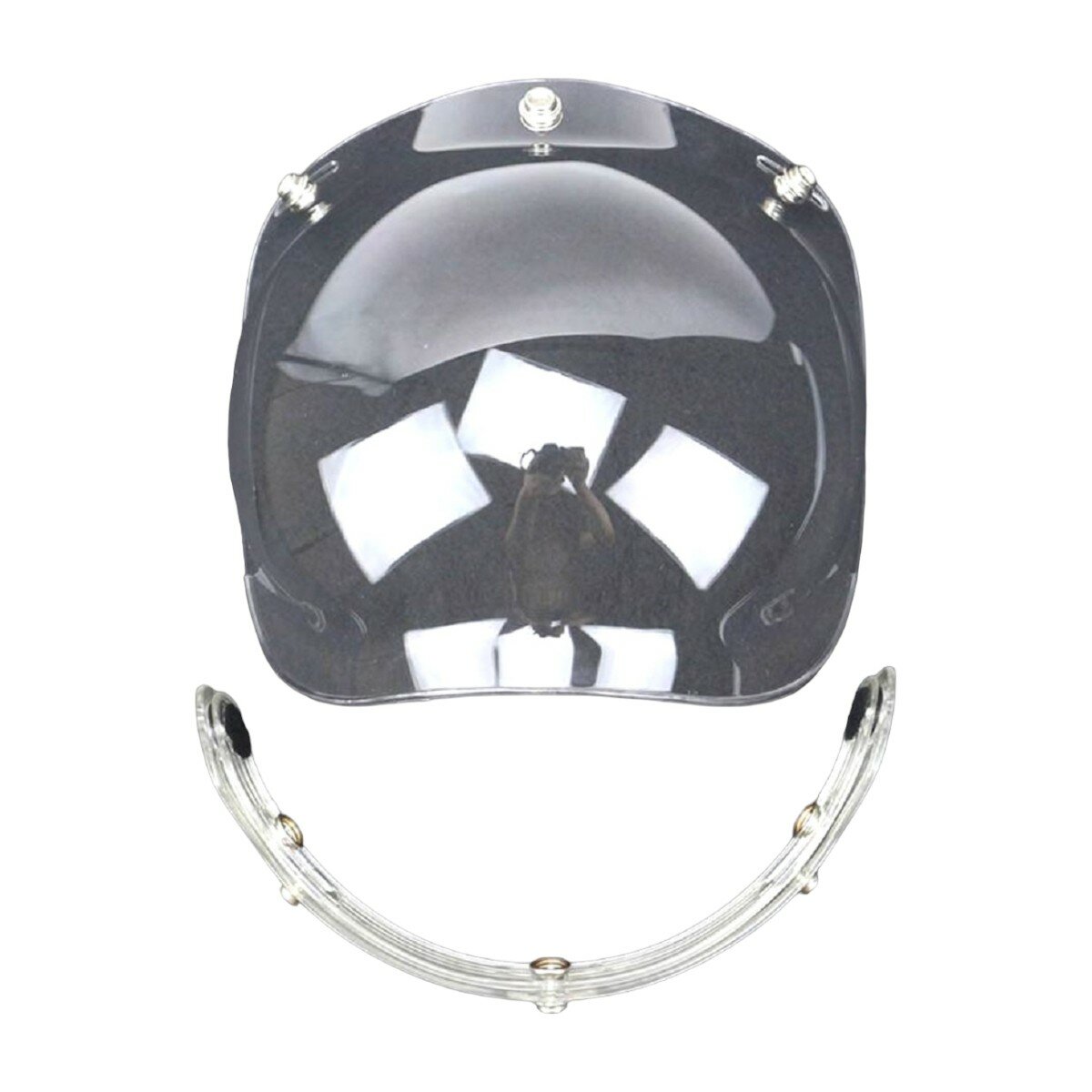 Визор баббл с подъемным механизмом для шлема дымчатый