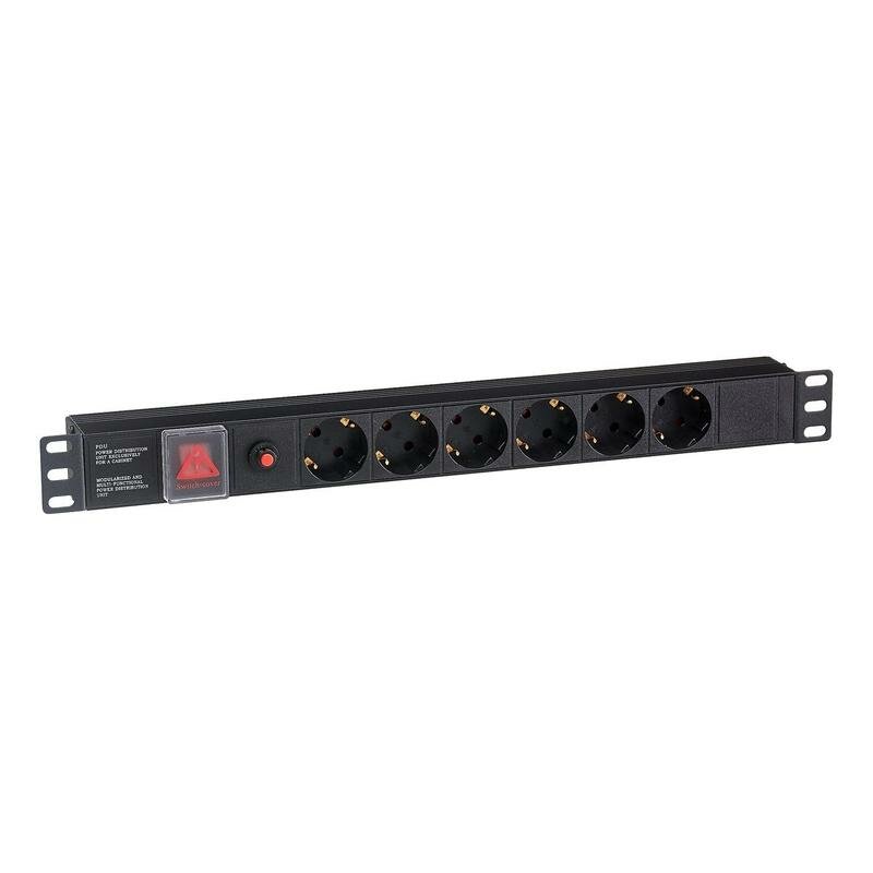 Exegate EX280830RUS Блок розеток ExeGate ServerPro PDU-19H605 Al-6S-C14-SW-O, 19",1U,алюм, 6Schuko, С14, защ перегр - фото №6