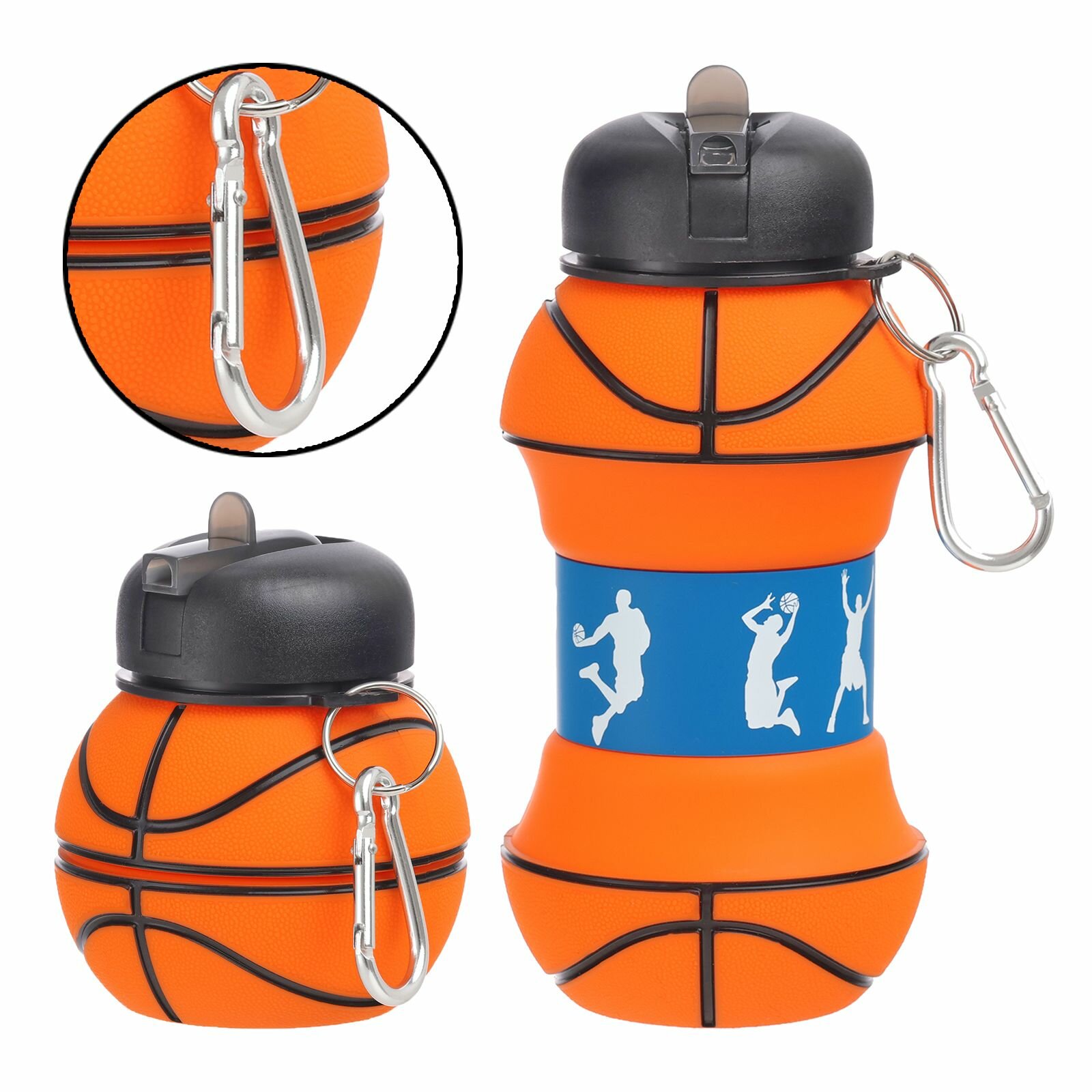 "Складная бутылка для воды Баскетбольный мяч", 550мл