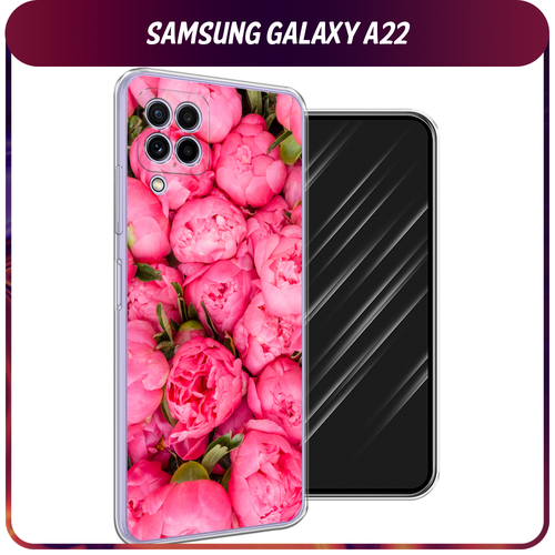 Силиконовый чехол на Samsung Galaxy A22 / Самсунг Галакси А22 Прекрасные пионы силиконовый чехол нарисованная венеция на samsung galaxy a22 самсунг галакси a22
