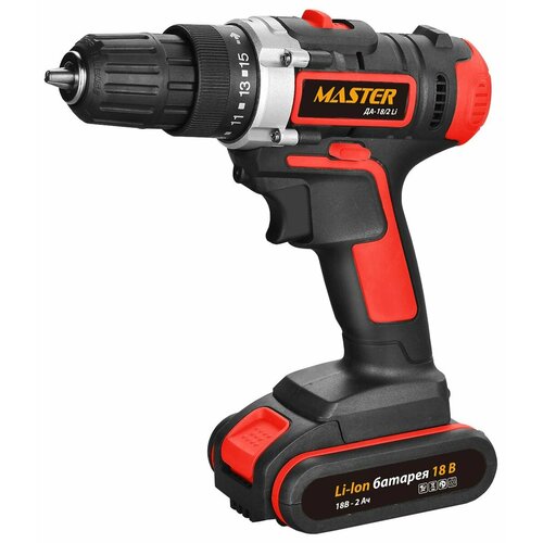 Дрель шуруповерт Master ДА-182Li 2 аккумулятора кейс 18В2а ч 335000₽