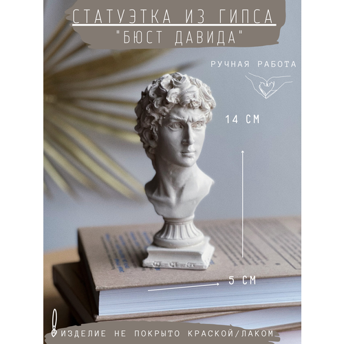 Статуэтка Бюст Давида, 14 см, Давид Микеланджело, гипс белый