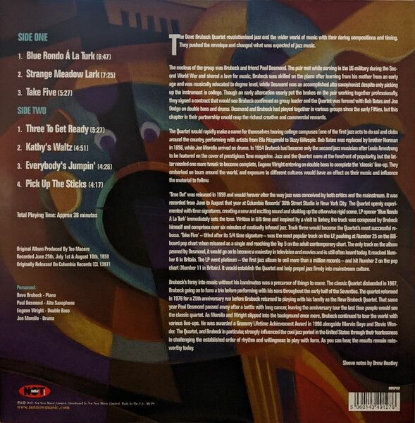 Dave Brubeck Quartet-Time Out*sealed! < FAT LP UK (Виниловая пластинка 1шт) Not Now Music - фото №3