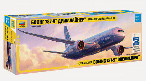 Изображение товара Сборная модель Пассажирский авиалайнер Боинг 787-9 "Дримлайнер" (1/144) Звезда 7021