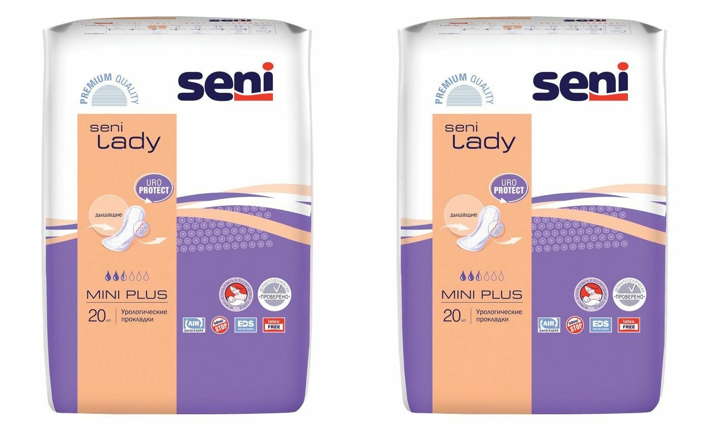 BELLA Прокладки урологические SENI LADY Mini plus 20шт, 2 уп