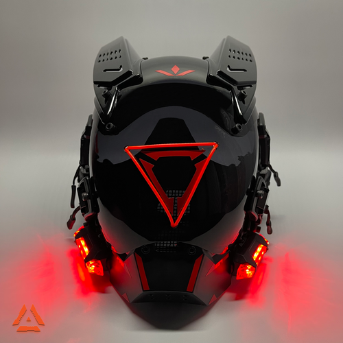 фото Маска самурая. косплей ниндзя. светодиодная, led tech-wear