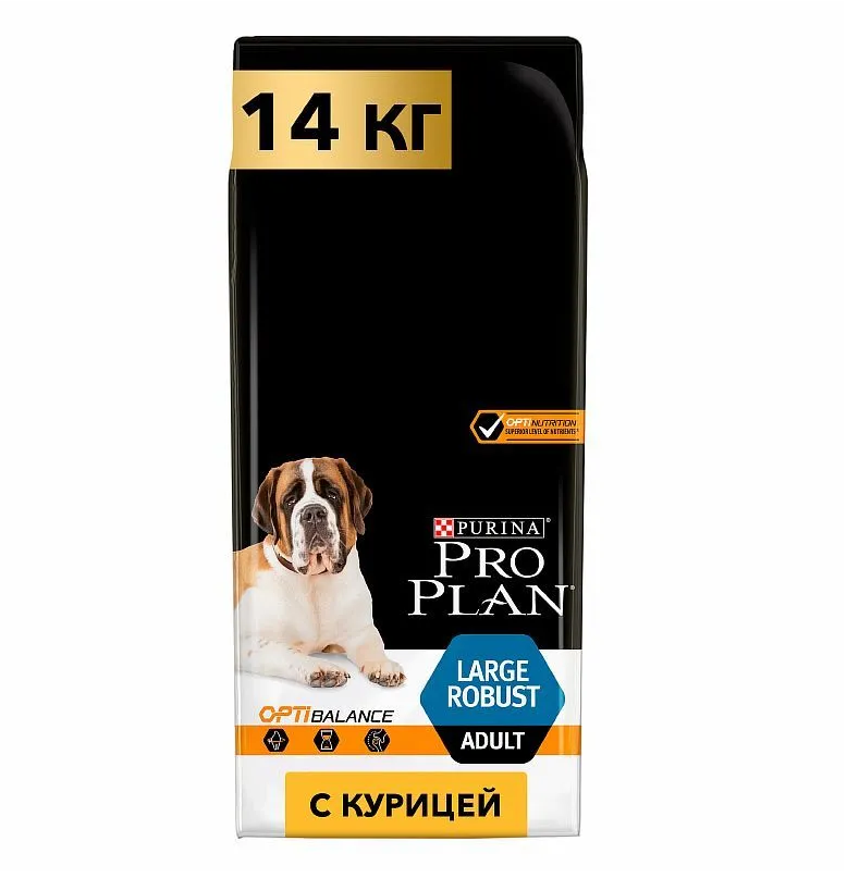 Корм для взрослых собак PRO PLAN крупных пород курица 14 кг - фото №1