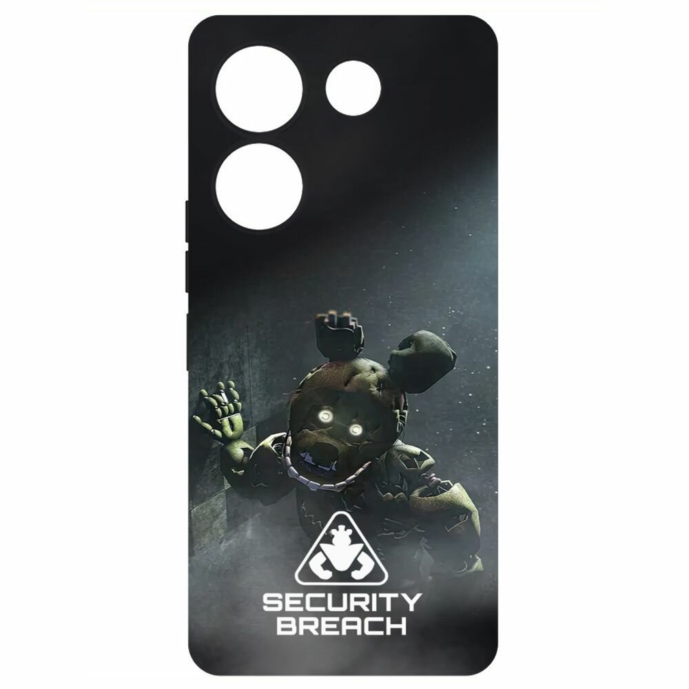 Чехол-накладка Krutoff Soft Case фнаф (FNAF) - Нарушение безопасности для TECNO Camon 20 Pro черный