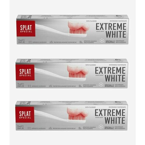 SPLAT Зубная паста Special Extreme White, 75 мл - 3 штуки зубная паста splat special extreme white 75 мл