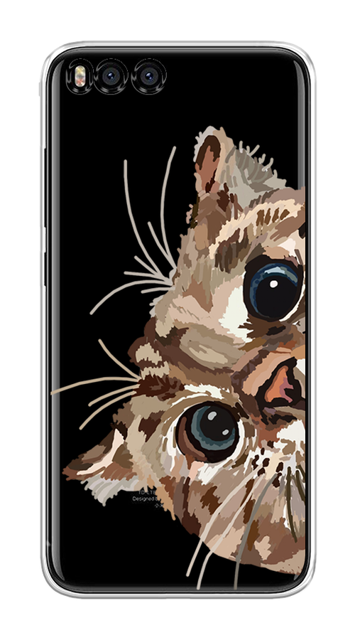 Силиконовый чехол на Xiaomi Mi 6 / Сяоми Ми 6 "Любопытный кот", прозрачный