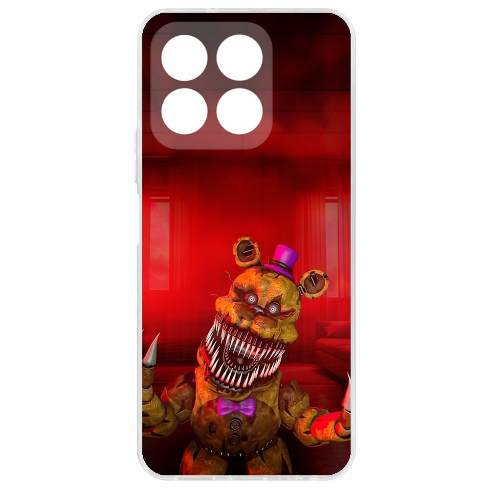 Чехол-накладка Krutoff Clear Case фнаф - Фредди атакует для Honor X8b