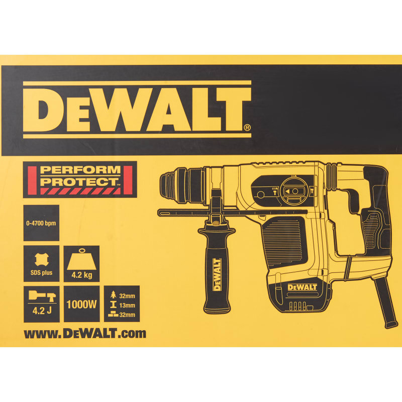 D25413K-QS Перфоратор (1000 Вт, SDS-Plus, 3 режима, 4.2 Дж, 4700 уд/мин, 820 об/мин) DeWALT - фото №7