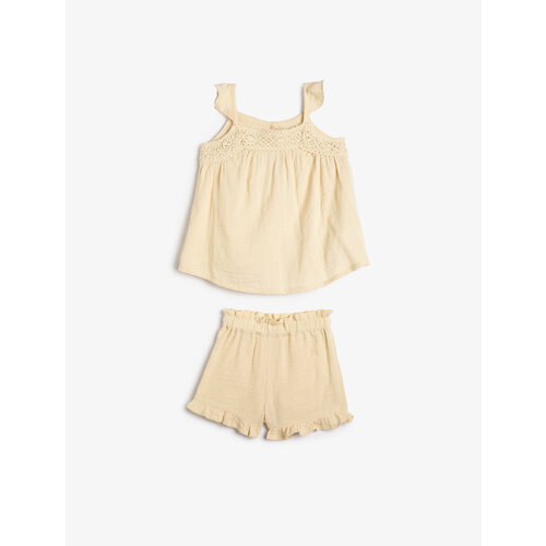 фото Платье koton, размер 36-48 месяцев, бежевый