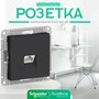 Systeme Electric ATLASDESIGN розетка компьютерная RJ45, кат. 6A, механизм, карбон (арт. ATN001086)