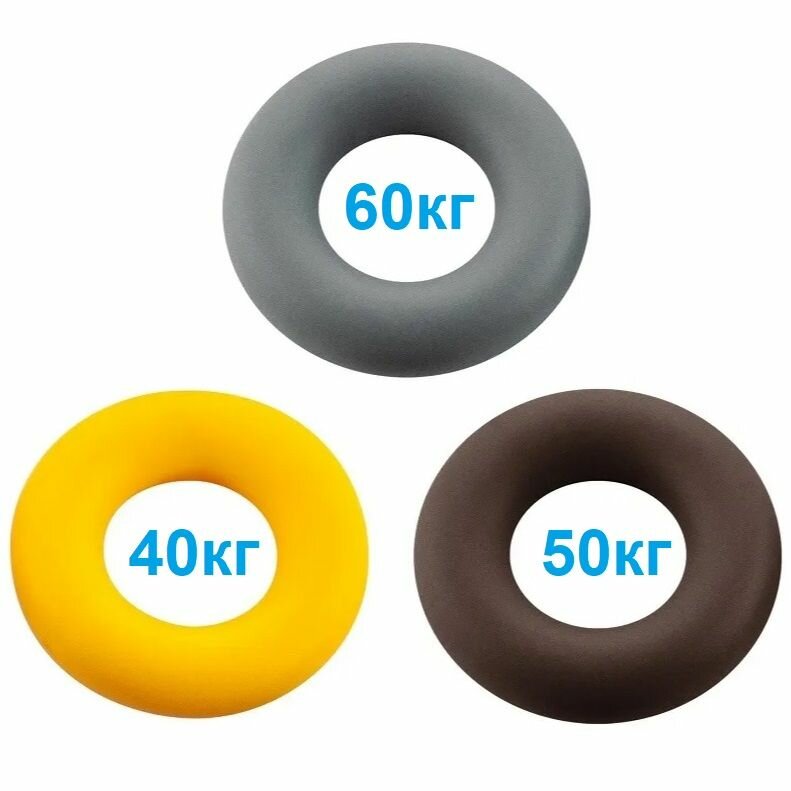 Набор эспандеров кистевых FORTIUS 40 кг, 50 кг, 60 кг