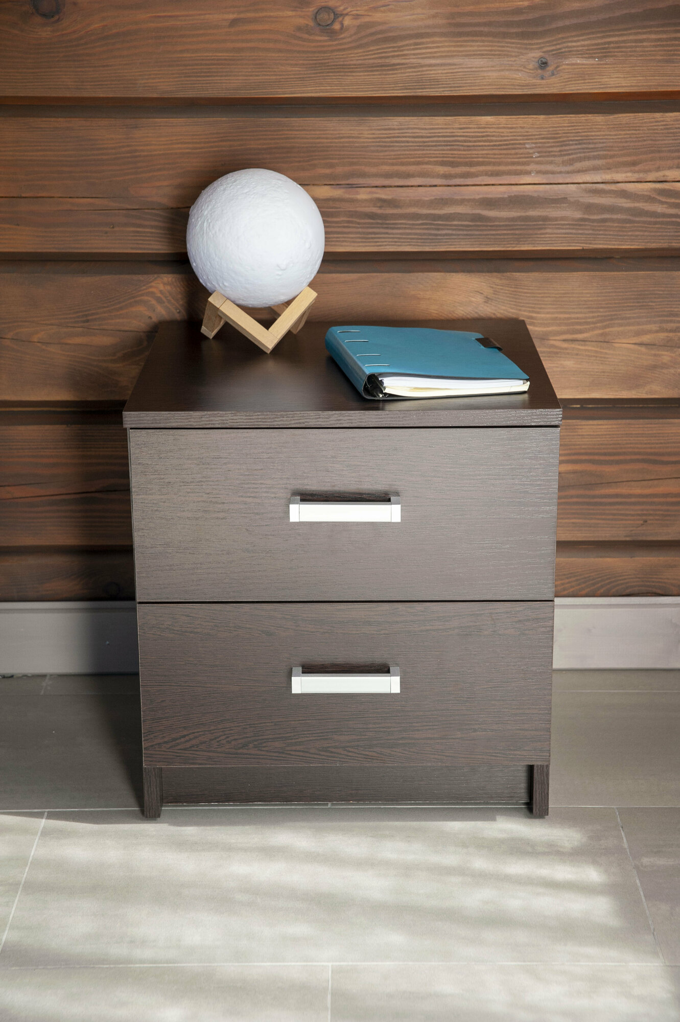 Тумба прикроватная в прихожую с 2 выдвижными ящиками Hesby Nightstand 1 венге