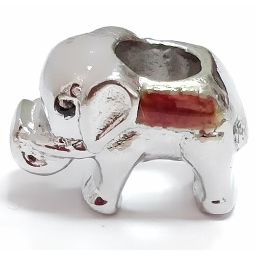 фото Подвеска на браслет эстерелла слон, серебро, 925 проба, родирование, эмаль, размер 1 см.