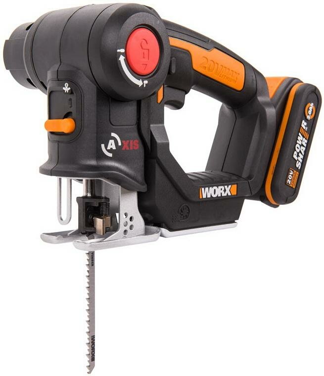 фото Лобзик-сабельная пила аккумуляторный WORX Axis WX550, 20В, без АКБ и ЗУ