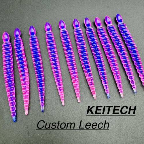 Силиконовая приманка KEITECH Custom Leech 8 см (упаковка - 10 шт) на окунь, щуку, судак