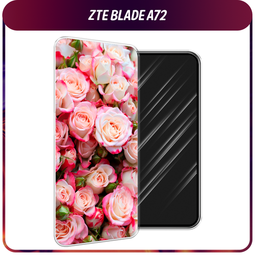 Силиконовый чехол на ZTE Blade A72/V40 Vita / ЗТЕ Блэйд А72/V40 Вита Много роз чехол книжка mypads для zte blade a72 v40 vita зте блэйд v40 vita черный