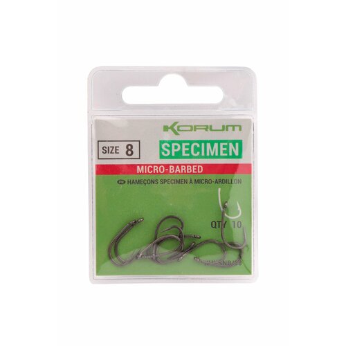 Крючки Korum Xpert Specimen Micro Barbed Hooks №8 леска korum xpert power mono 4lb