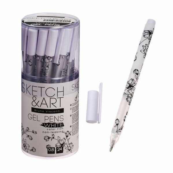 Ручка гелевая SKETCH&ART UniWrite.WHITE, 0.8 мм, белый