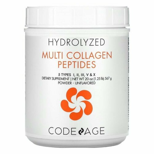 sport research collagen peptides пептиды коллагена 644 гр вкус темный шоколад CodeAge, пептиды коллагена, Multi Collagen Peptides, без ароматизаторов, 567 г